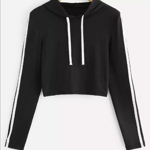 Crop striped hoodie
